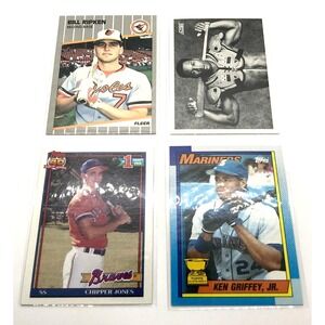 Lot of (4) Cards Baseball - Ripken 616, Jackson 697, Jones 333, Griffey Jr. 336